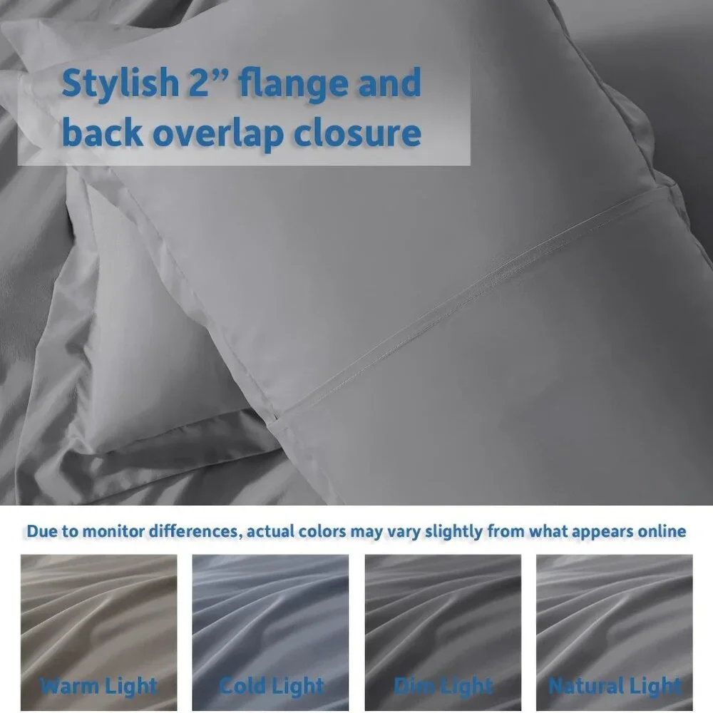 NWT Nestl Grey Duvet Cover Soft Double Brushed King Duvet Cover Set, 3 Pc Set